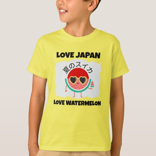 Camiseta Kawaii WATERMELON AMA A JAPÓN Bruta De Verano (Anverso)
