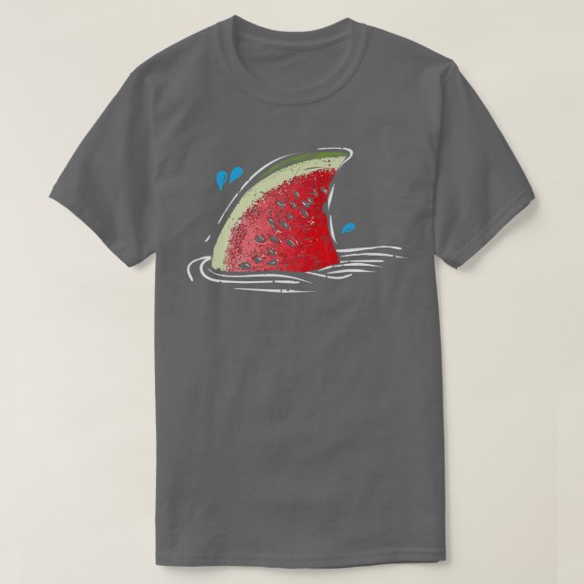 Camiseta Kawaii Watermelon Shark Fin Familia vacaciones de  (Diseño del anverso)