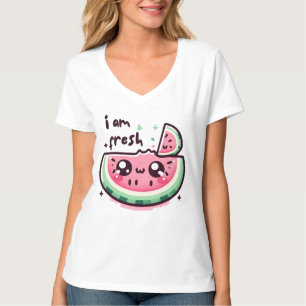 Camiseta Kawaii watermelon with the phrase “I am fresh” – C