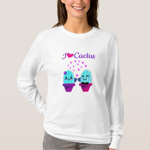 Camiseta kawaii y amor por el cactus lindo