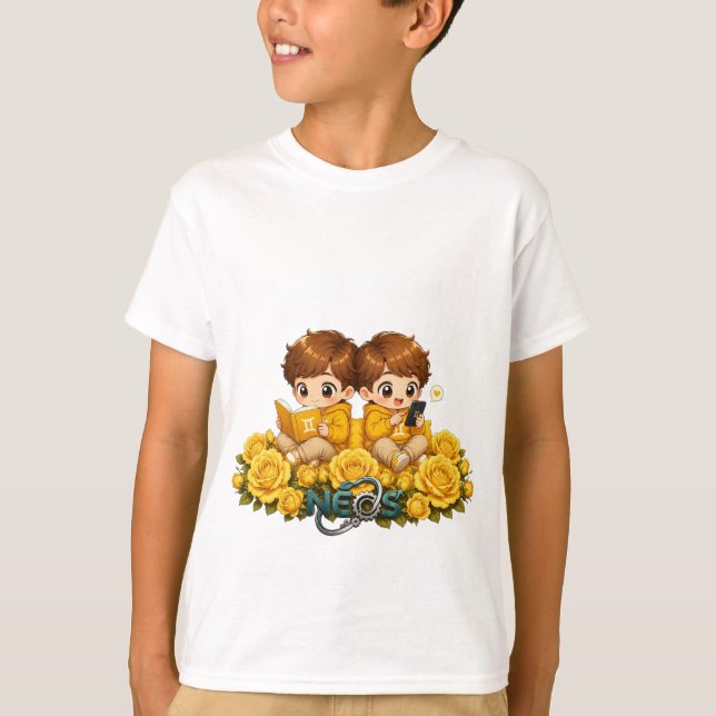 Camiseta Kawaii Zodiac Neos Géminis (Anverso)