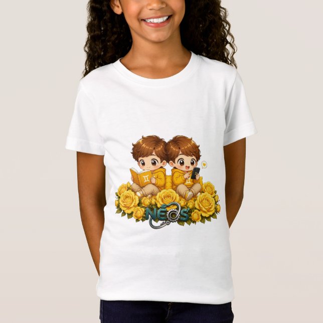 Camiseta Kawaii Zodiac Neos Géminis (Anverso)