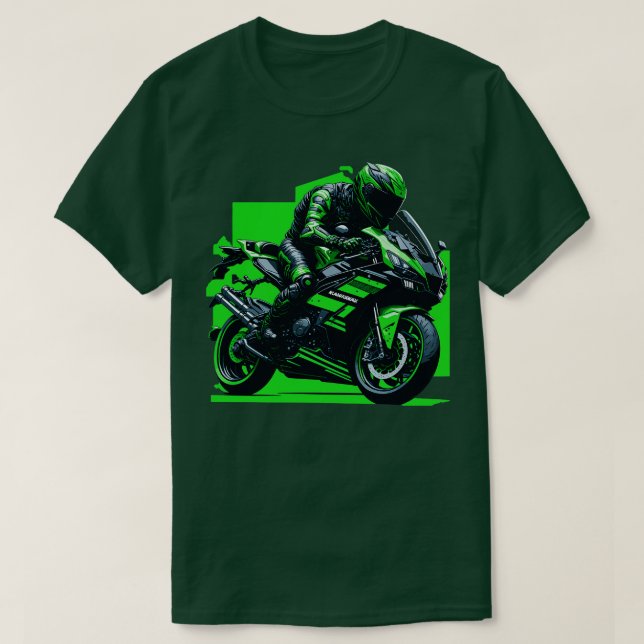 Camiseta Kawasaki verde ZX10R (Diseño del anverso)