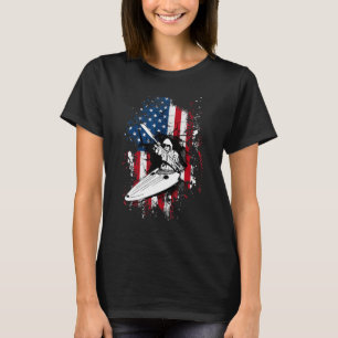 Camiseta Kayak Bandera Americana Guay Kayaking Rowing Paddl