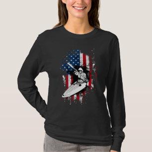 Camiseta Kayak Bandera Americana Guay Kayaking Rowing Paddl