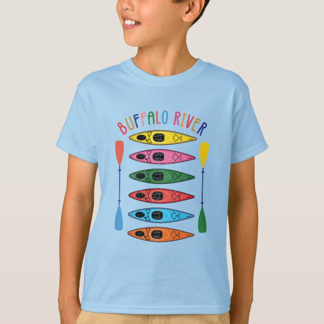 Camiseta Kayak del río Búfalo Retro (Anverso)