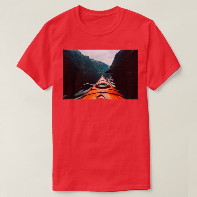 Camiseta Kayak en fiordo noruego (Diseño del anverso)