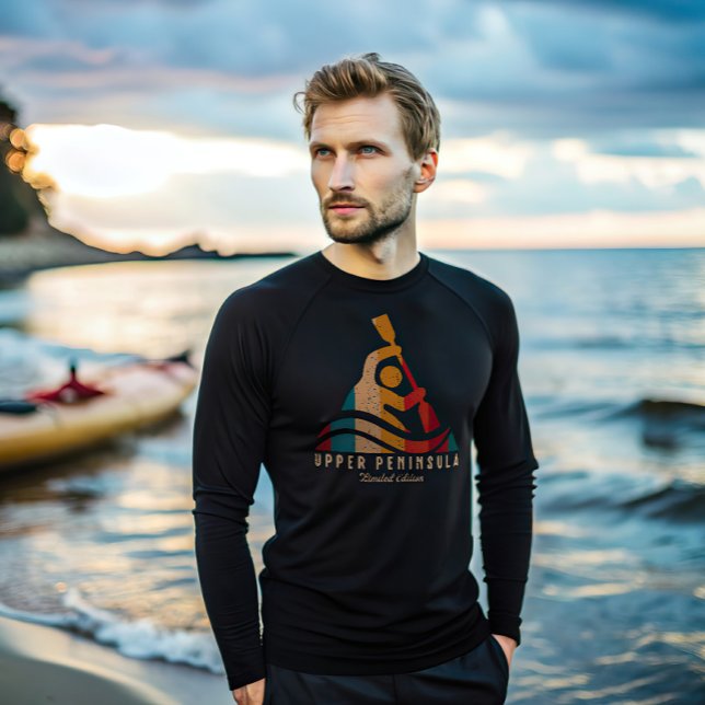 Camiseta Kayak en la península superior retro (Subido por el creador)
