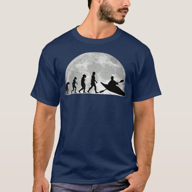 Camiseta Kayak Evolution Moon Kayakers Paddling canoe (Anverso)