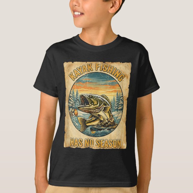 Camiseta Kayak Fishing Has No Season Funny Winter Fishing  (Anverso)