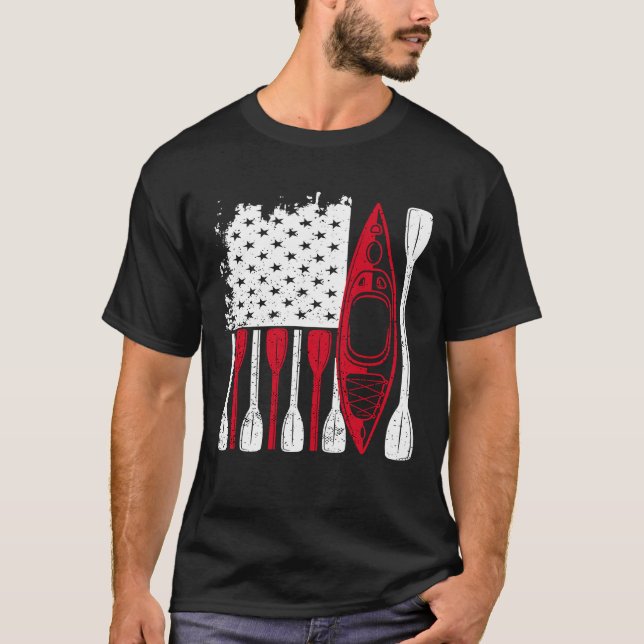 Camiseta Kayak Flag Kayaker Outdoor Kayaking Kayak Boating  (Anverso)