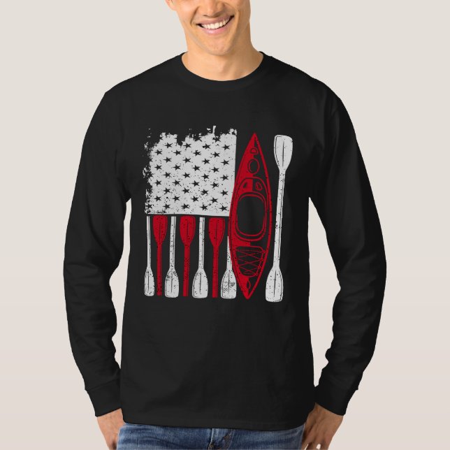 Camiseta Kayak Flag Kayaker Outdoor Kayaking Kayak Boating  (Anverso)
