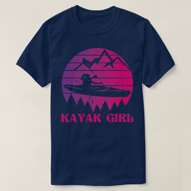 Camiseta Kayak Girl Retro Rowers Kayak Canoe Water Sports (Diseño del anverso)