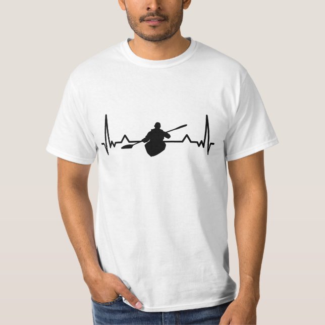 Camiseta Kayak Heartbeat Line Funny Regalos de Kayak (Anverso)