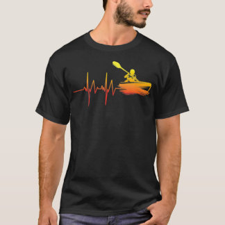 Camiseta Kayak Heartbeat Paddle Boating Lover Idea de regal