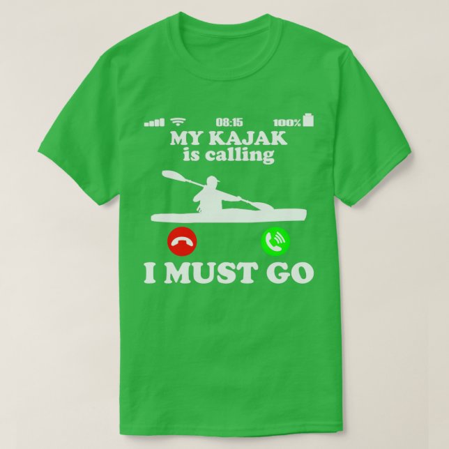 Camiseta Kayak Kayaker is Calling Funny Telephone Gift (Diseño del anverso)