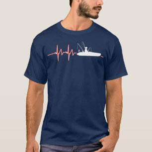 Camiseta Kayak Kayaker Kayaking Angling Fishing Heartbeat