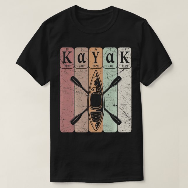 Camiseta Kayak Periódicos Elementos de Mesa Kayak Kayaking  (Diseño del anverso)