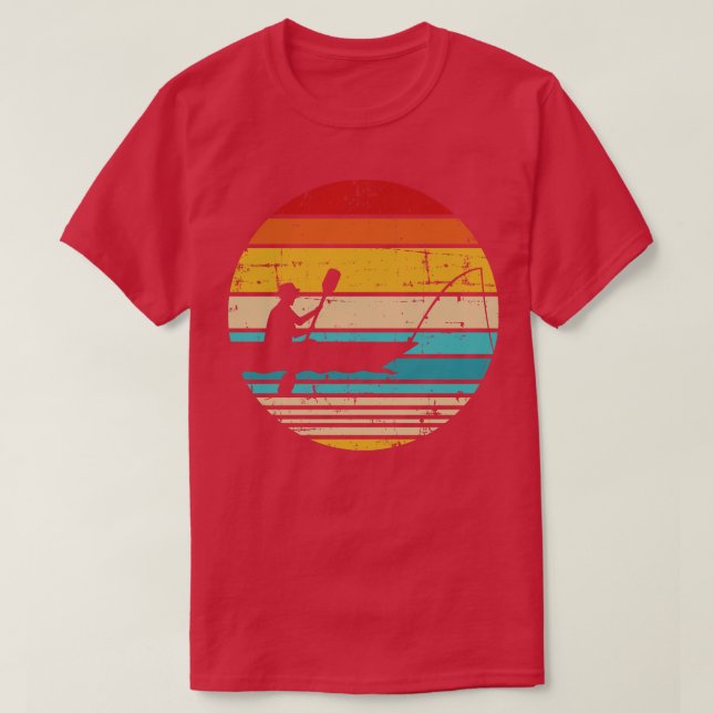 Camiseta Kayak Pescador Vintage retro (Diseño del anverso)