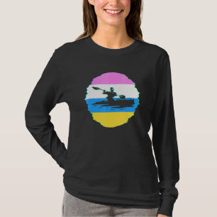 Camiseta Kayak Vaporwave Silhouette Retro Canoeing Kayak