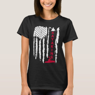 Camiseta Kayaker, un gráfico de la bandera estadounidense e