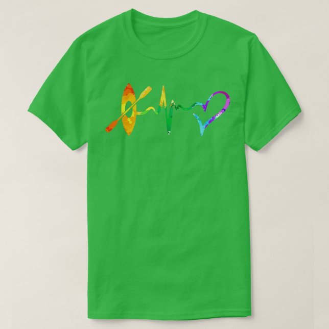 Camiseta Kayaking heartbeat watercolor (Diseño del anverso)