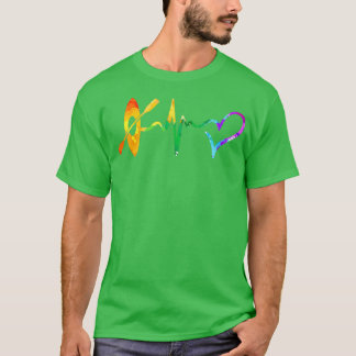 Camiseta Kayaking heartbeat watercolor