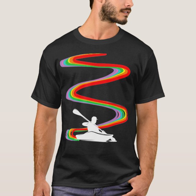 Camiseta Kayaking Kayak Rainbow Pride _1  (Anverso)