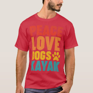 Camiseta Kayaking Lover Retro Style Peach Love Dogs Kayak P