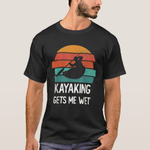 Camiseta Kayaking Me Moja rosa divertido kayak Retro Vintag