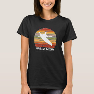 Camiseta Kayaking Pasion Sunset Retro Design