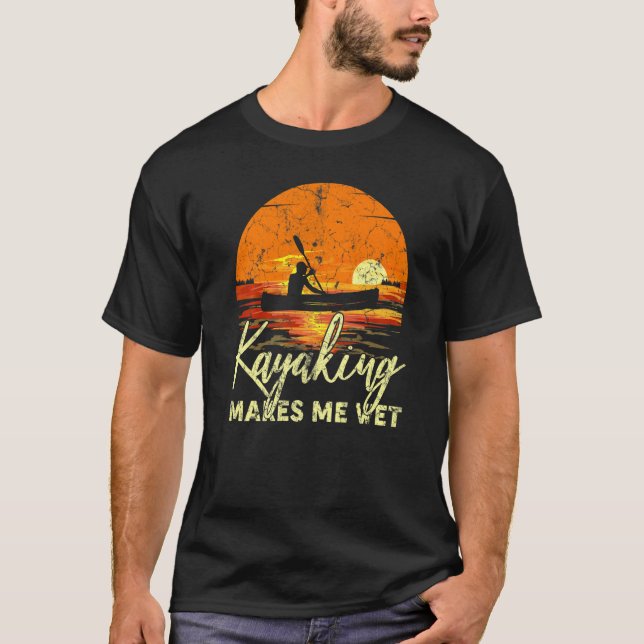 Camiseta Kayaking Retro Sunset Kayaking Me Hace Menudo (Anverso)