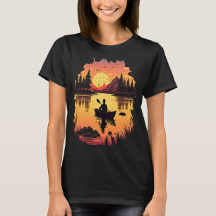 Camiseta Kayaking River Camper River Boating En Sunset 1