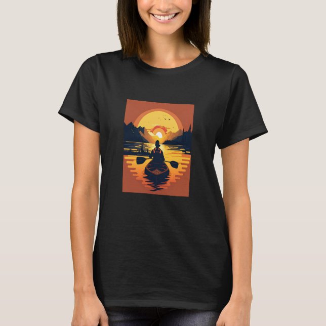 Camiseta Kayaking River Camper River Boating En Sunset 2 (Anverso)