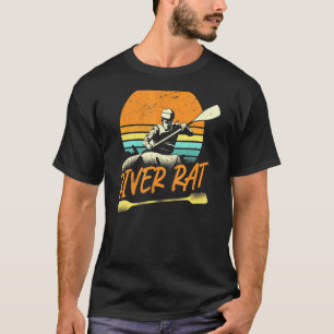 Camiseta Kayaking River Rat Retro Vintage Sunset
