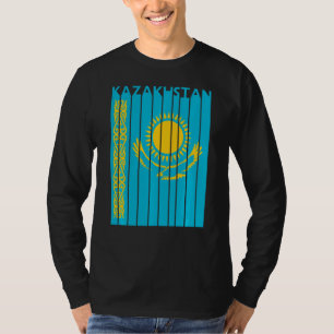 Camiseta Kazajistán: Vintage bandera kazaja de vacaciones