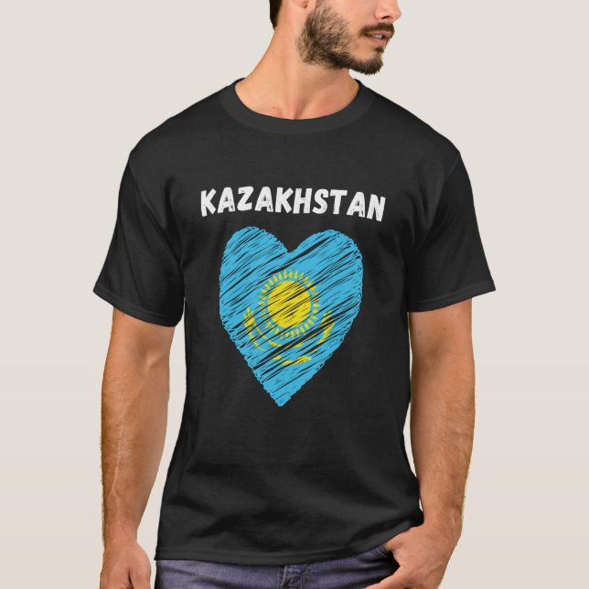 Camiseta Kazakhstan Flag Holiday Kazakhstan Heart Kazakhsta (Anverso)