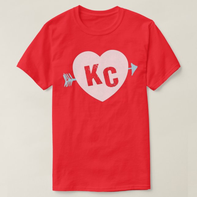 Camiseta KC Heart Arrow KC (Kansas City) 2Letra KC Heart (Diseño del anverso)