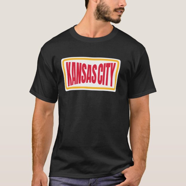 Camiseta Kc Red Kansas City RedYellow Retro Fun Stripes Kan (Anverso)
