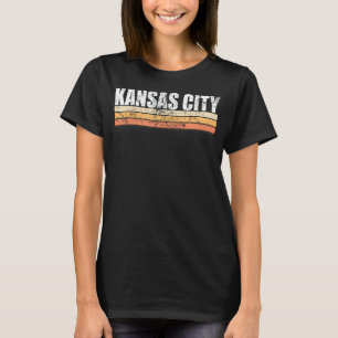 Camiseta KC Red Kansas City Retro Vintage Stripes Guay KC F