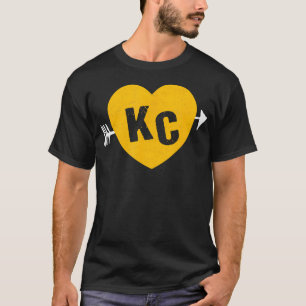 Camiseta Kc Rojo Amarillo Flecha Corazón Kc Kansas City 2 L