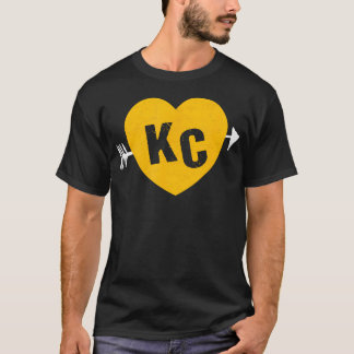 Camiseta Kc Rojo Amarillo Flecha Corazón Kc Kansas City 2 L