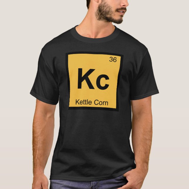 Camiseta Kc - Símbolo periódico de tabla de química de maíz (Anverso)