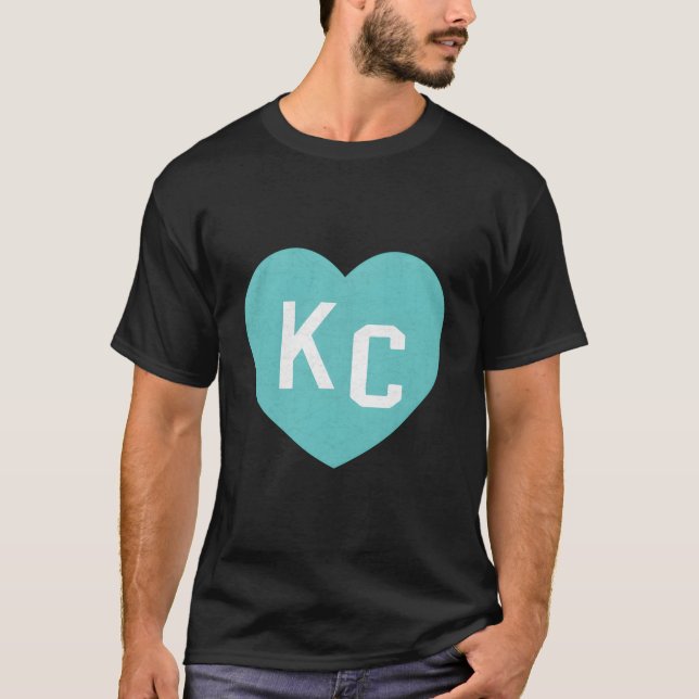 Camiseta Kc Teal Blue He Kansas City I Love He Kc Teal Blue (Anverso)