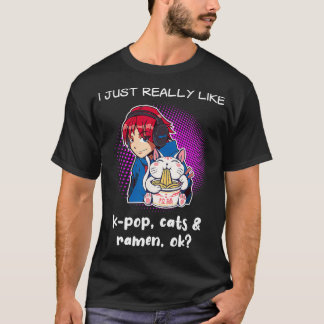 Camiseta KCat Ramen Ramen Noodles Cats Música Coreana