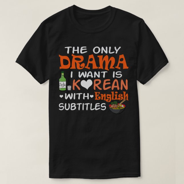 Camiseta KDrama Lover Coreano Con Subtítulos En Inglés Funn (Diseño del anverso)