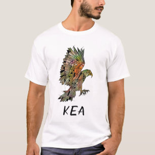 Camiseta Kea New Zealand Bird Geométrica