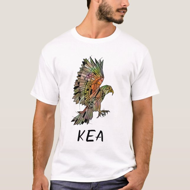 Camiseta Kea New Zealand Bird Geométrica (Anverso)