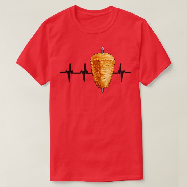 Camiseta Kebab Heartbeat Pulse Comida Turca (Diseño del anverso)