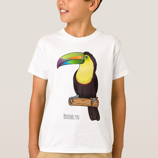 Camiseta Keel-billed toucan bird cartoon illustration (Anverso)